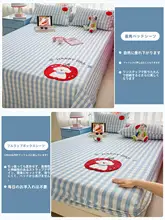 可愛いリンゴと犬のデザインの厚手コットンベッドシーツ【子供用・  単品・全棉・ベッドカバー付き】（セットアップ対応）