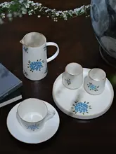 手作りの小容量コーヒーカップとソーサー【景徳鎮陶器・ティーセット・精巧なトレイ】（セットアップ対応）