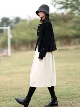 Aラインウール製冬用フレアスカート【秋冬・スタイルアップ・ロング丈】