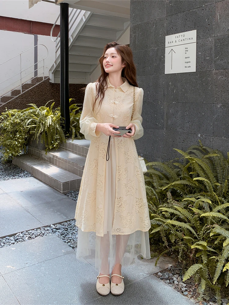 40代の女性に最適な新中式デザインシャツワンピース2点セットとは？