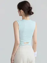 女性用リブ編みスポーツタンクトップ【防振・ランニング・フィットネス用】
