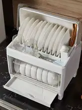 キッチン用二層食器収納ボックス【プラスチック製・蓋付き・ディッシュラック】