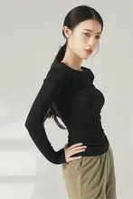 モダール製 ラウンドネック長袖レディースダンスウェア【中国舞・クラシックダンス・練習用】