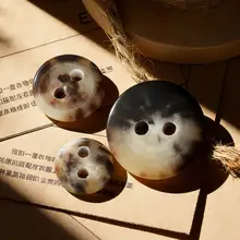 天然牛角ボタン【2眼デザイン・高級シャツ・カーディガン用】