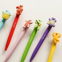 ゲルインキボールペン ノック式 可愛い 動物キャラクター 黒 学生 文房具 韓流 「Dailylike」