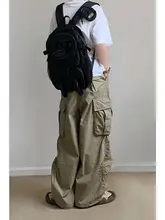 カーゴパンツ ユニセックス ワイド ジョガーパンツ ルーズ ヴィンテージ ワーク テクニカル 着回し 夏