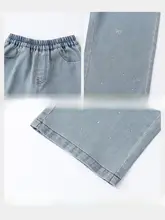 夏用 女の子デニムパンツ【甘美なデザイン・通気性・少しゆったり・淡い青】（セットアップ対応）