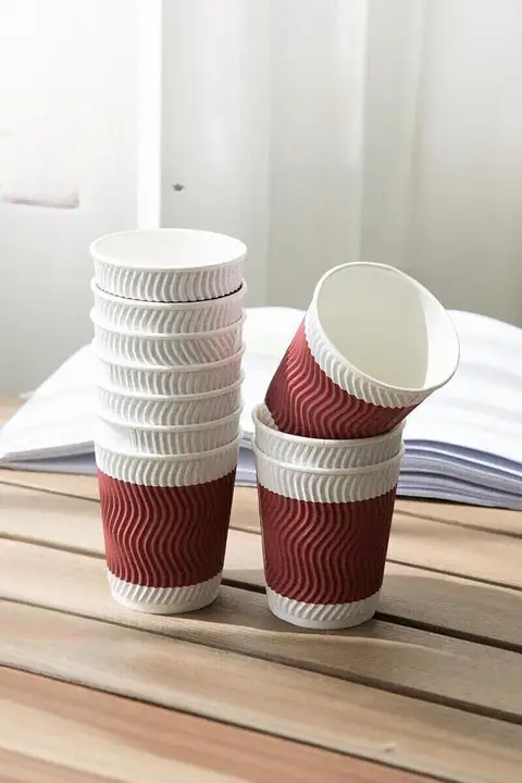 得力 一般用 ダブルウォール紙コップ【耐熱・使い捨て・コーヒー・家庭用】