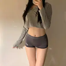 女性用コットン製ショートパンツ【ウエスト中腰・無痕デザイン・包み込むフィット感】（セットアップ対応）