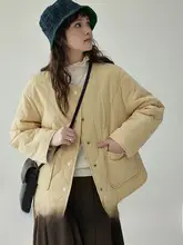 リバーシブルダイヤモンドキルティング丸首ショートコットンジャケット【秋冬用・軽量】