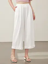 快適なフィット感のフリルデザインパンツ【大きいサイズ・夏用】（セットアップ対応）