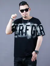 個性的なアルファベットプリントのラウンドネック半袖Tシャツ 【ゆったりシルエット・通気性・夏用】（セットアップ対応）