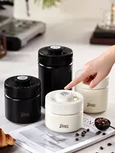 コーヒー豆密閉容器【真空プレス式・光を遮る収納・香りをロック】