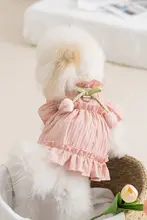 hipidog 小型犬用春夏用ペットドレス【薄手・プリンセススタイル・テディベア風】（セットアップ対応）