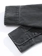 伸縮性のあるストライプ柄の秋用長袖シャツ【カジュアル・メンズ】
