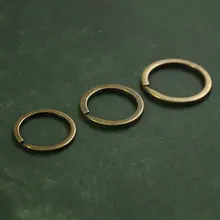 手作りヴィンテージ風 ブロンズ色キーリング【レザー・DIY用・キーケース付き】