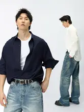 通気性に優れたフィットのメンズシャツ【リネン混・肌触りが良い・春用】
