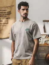 アメリカンヴィンテージ風雲染水洗Tシャツ【半袖・ゆったりシルエット・夏用】