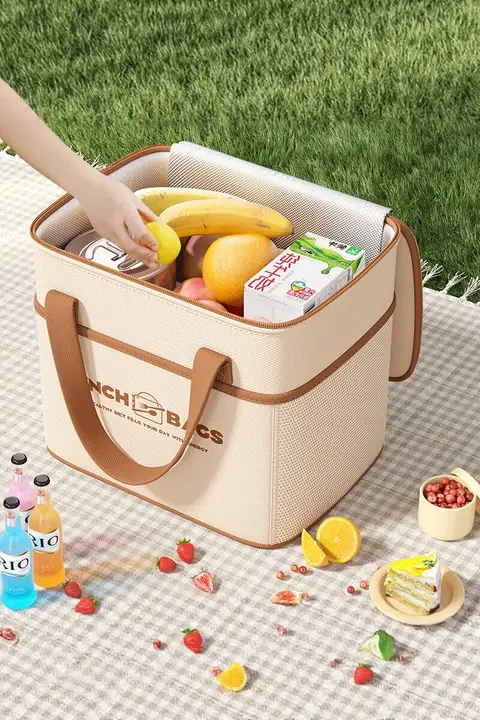 大容量保温バッグ【アルミ膜・折りたたみ式・キャンプ用・ピクニック対応】