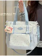 春にぴったり！可愛い少女向けのバイカラートートバッグ【大容量・肩掛け・斜め掛け】