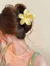 卵型花柄ヘアクリップ【グラデーション・後頭部用】