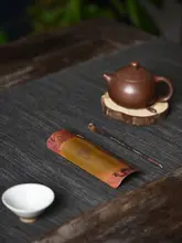 手作り 銀装飾の紫銅製茶匙【コーヒー・茶道用・シンプルデザイン】