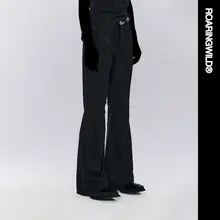ブラックカットラインフレアパンツ