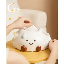 高級感ある陶製ティッシュボックス【かわいいデザイン・デスクトップ装飾用】