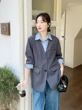 オシャレな配色の襟付きジャケット【春秋用・女性用・デザイン性の高いスタイル】（セットアップ対応）