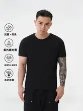 夏用クールTシャツ メンズ【日焼け防止・無地・抗菌・短袖】