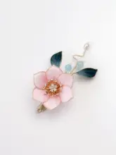 華やかなデザインのフローラルヘアクリップ【ピンク・中式・可愛い・サイドクリップ】
