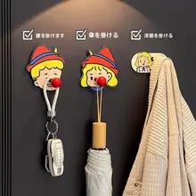 かわいいキャラクターの穴あけ不要フック【強力吸着・バスルーム用・壁掛け収納】

