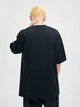 キャラクタープリントの夏用メンズTシャツ【コットン・黒・フィット・短袖】