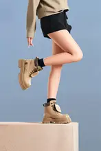 Camel ショートブーツ レディース ワークブーツ マウンテンブーツ ヴィンテージ レースアップ イエロー カジュアル アウトドア 着回し 秋