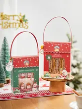 手提げクリスマスギフトボックス【窓付き・お菓子や焼き菓子用・空箱】