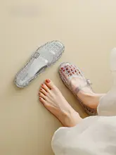 水晶風の果冻シューズ【夏用・通気性・軽量マリージェーン】