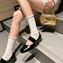 フレンチスタイルの秋用フラットシューズ【マリージェン・快適なソフトソール・スクエアトゥ】