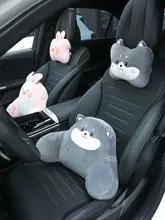 かわいいカートンデザインの車用ヘッドレストピロー【2個セット・首を支える・快適サポート】