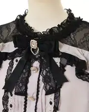レース切り替えのオフショルダー長袖シャツ【秋用・スリムフィット・シンプルスタイル】