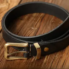 柒名氏 レトロアメリカンスタイル ブラスビット手動仕上げ イタリアンレザー製カジュアルベルト