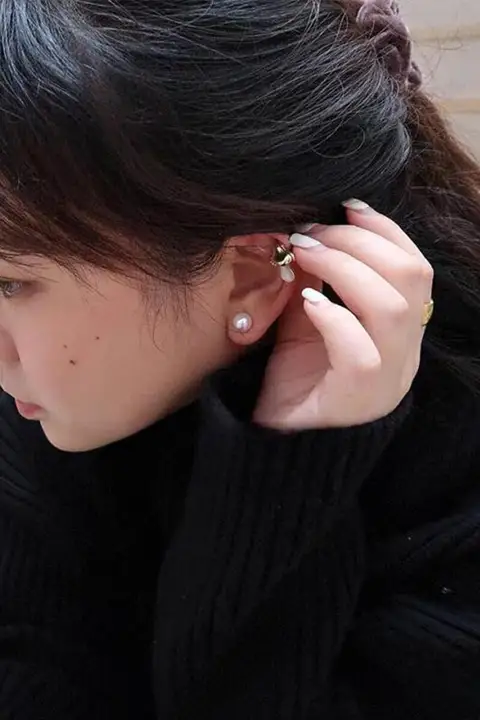 天然真珠フックピアス【S925シルバー・アレルギー対応・シンプルデザイン】