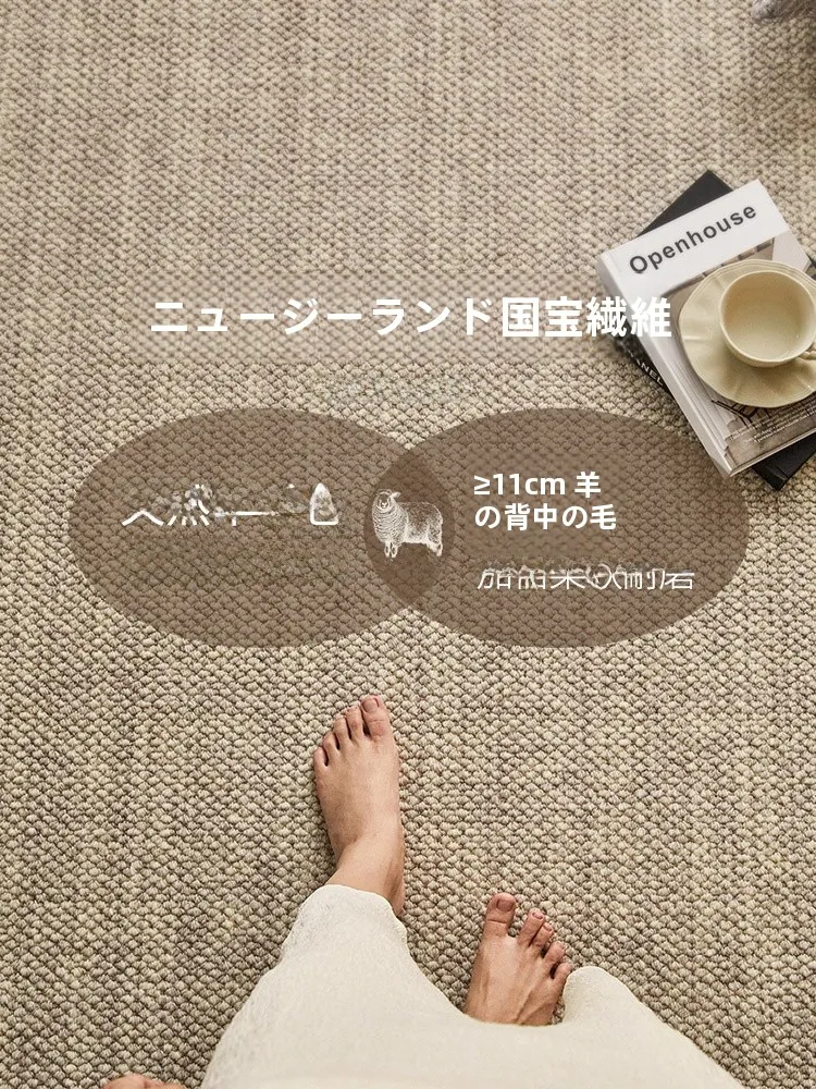 輸入羊毛ラグ：耐汚れ・モダンデザインでリビングを高級感に