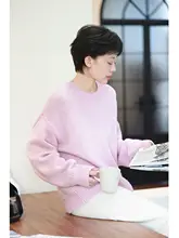 極上の柔らかさメリノウールラウンドネックニットセーター【北欧風・春冬用】（セットアップ対応）