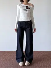 レディース復古風ビーズ付きデニムパンツ【スリムフィット・ストレート・トレンド】