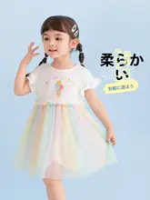 子供用プリンセスドレス【短袖・チュール・夏用・かわいいデザイン】