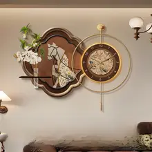 ヴィンテージスタイルのダイニング壁掛け時計【観葉植物・レトロデザイン】