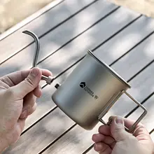 純チタン製 コーヒー器具【軽量・アウトドア用・ドリップ式コーヒーポット】（セットアップ対応）