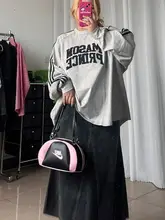 黒灰色のデニムAラインスカート【極上の柔らかさ・マキシ丈・大きいサイズ対応】（セットアップ対応）