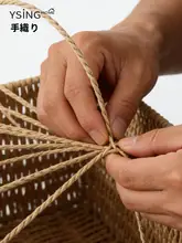 大容量ふた付き洗濯カゴ【紙紐編み・寝室用・防塵収納】
