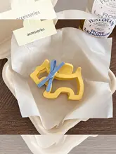 可愛い犬デザインのリボンシリコンバンスクリップ【後頭部用・髪量が多い方に最適】